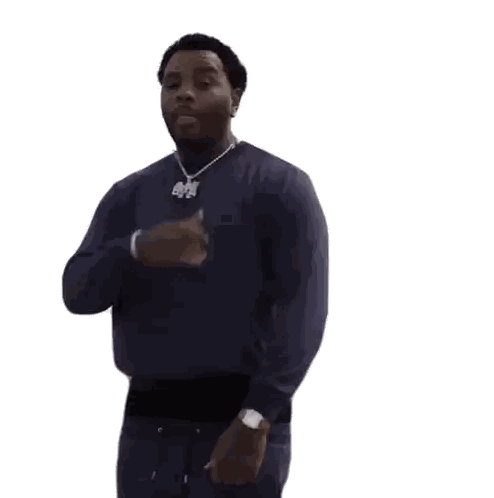 Man in Blue Sweater Thumbs Up