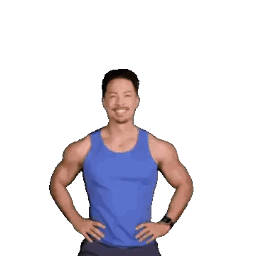 Man in Blue Tank Top Giving Thumbs Up