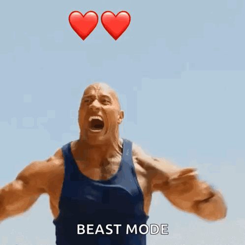 Man in Blue Tank Top in Beast Mode