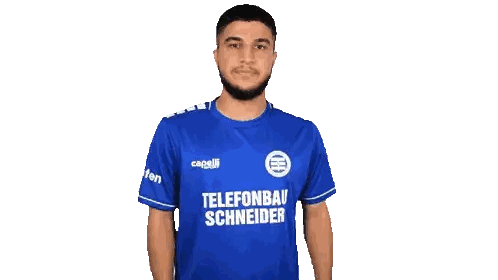 Man in Blue Telefonbau Schneider Shirt
