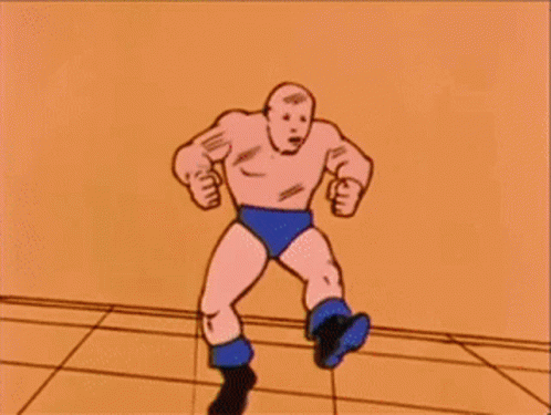 Man in Blue Underwear Standing