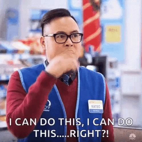 Man in Blue Vest Saying I Can Do This