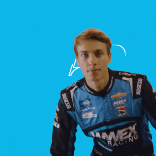 Man In Blue Wex Racing Shirt GIF