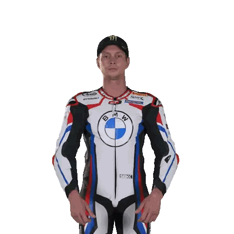 Man in BMW Racing Suit