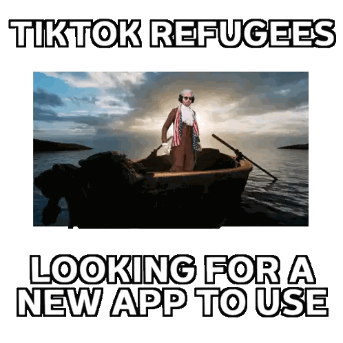 Man in Boat with TikTok Refugees
