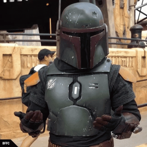 Man in Boba Fett Costume Giving Thumbs Up