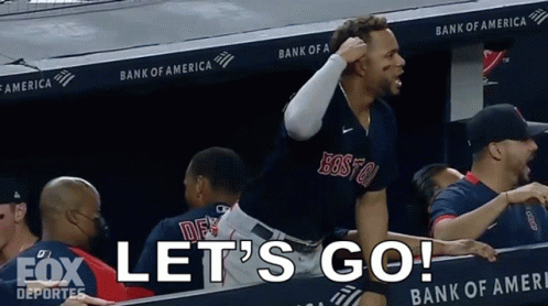 Man in Boston Jersey Saying Let's Go