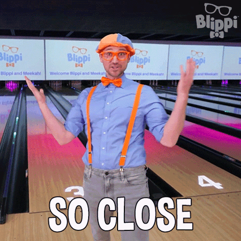 Man in Bowling Alley Saying So Close