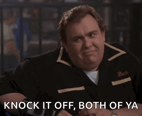 Man In Bowling Shirt Says Knock It Off Both Of Ya GIF