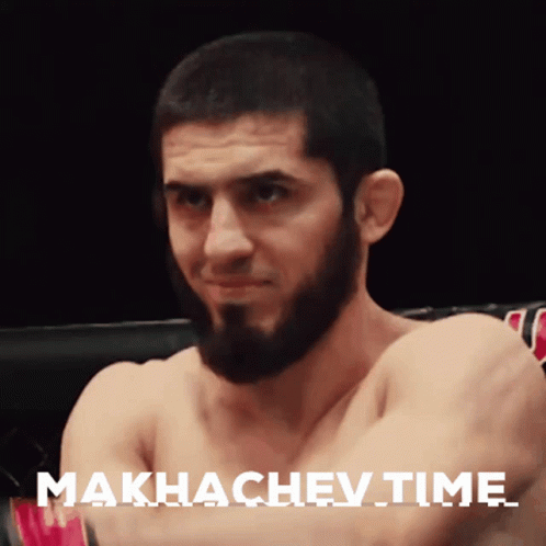 Man In Boxing Ring Makhachev Time GIF