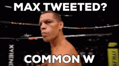 Man in Boxing Ring Saying Max Tweeted Common W