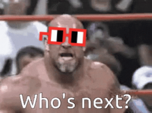 Man In Boxing Ring Sunglasses Says Who's Next GIF