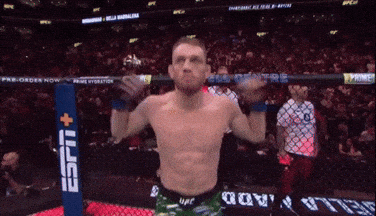 Man In Boxing Ring With ESPN Banner GIF