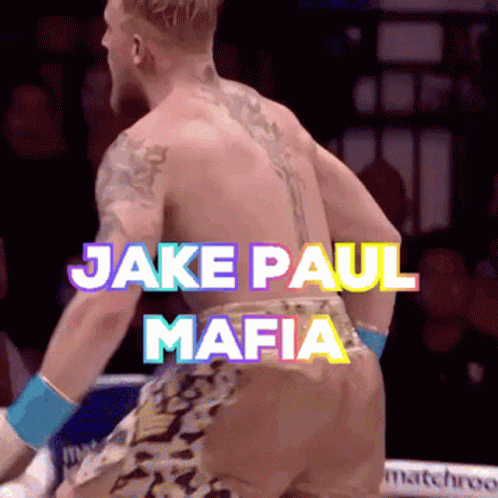 Man in Boxing Shorts with Jake Paul Mafia