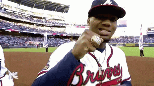 Man In Braves Jersey And Ring GIF