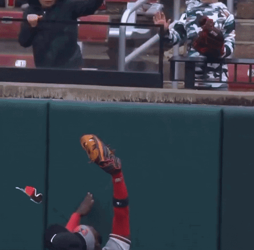 Man In Braves Jersey Holding Ball GIF