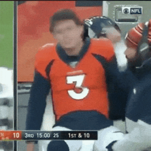 Man In Broncos Jersey Number 3 GIF