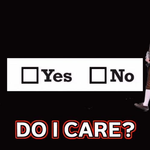Man In Brown Coat In Front Of Yes No Sign GIF