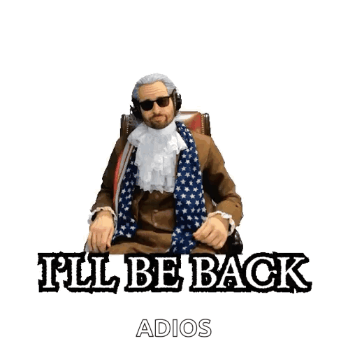 Man In Brown Coat Saying I'll Be Back Adios GIF
