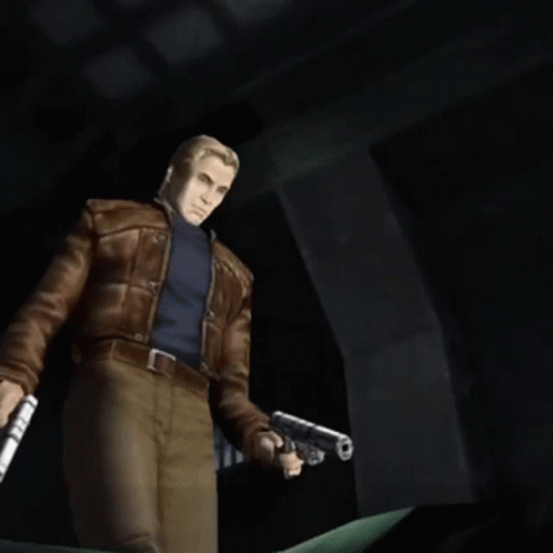 Man in Brown Jacket Holding Gun in Dark Room