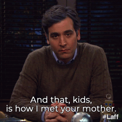 Man In Brown Sweater Says And That Kids Is How I Met Your Mother GIF