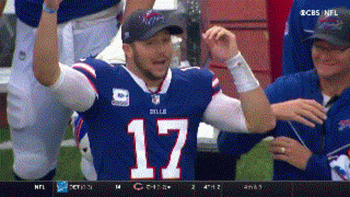 Man In Buffalo Bills Jersey Number 17 GIF