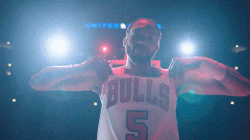 Man In Bulls Jersey Number 5 GIF
