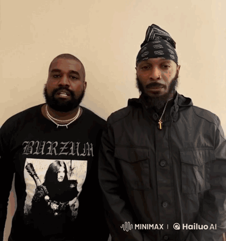 Man in Burzum Shirt Standing Next to Another