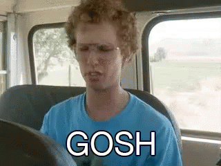 Man In Bus Driver Seat With Gosh Shirt GIF