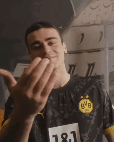 Man In BVB Jersey Making Gesture GIF