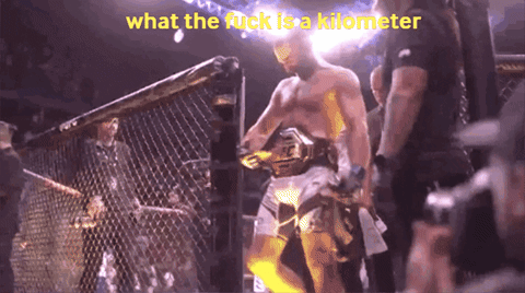 Man in Cage Saying What the Fuck Is a Kilometer