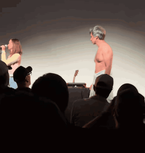 Man in Calvin Klein Underwear on Stage