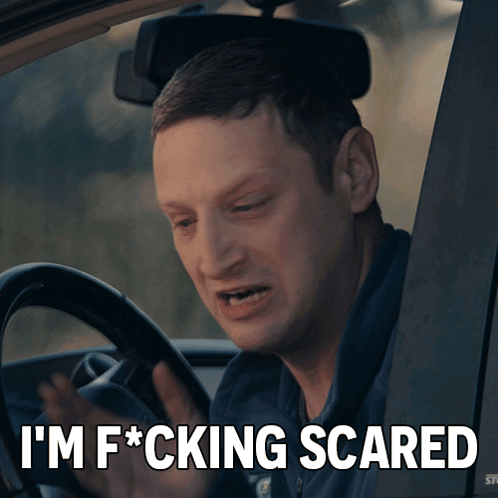 Man in Car Saying Im Fcking Scared