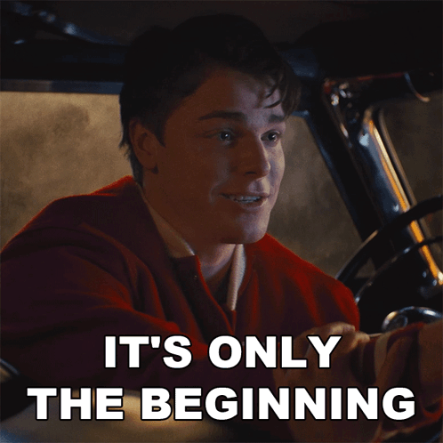 Man In Car Saying It's Only The Beginning GIF