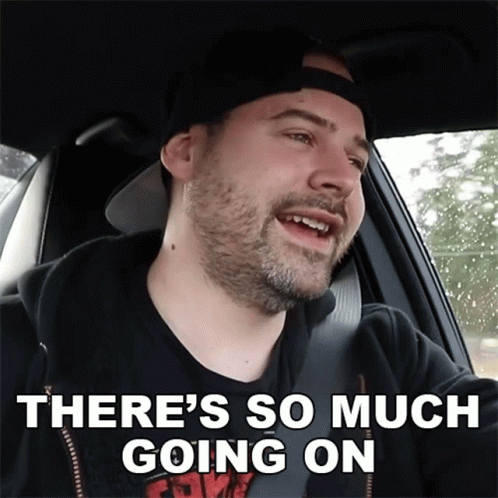 Man in Car Saying There's So Much Going On