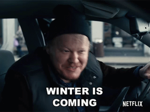 Man in Car Saying Winter Is Coming