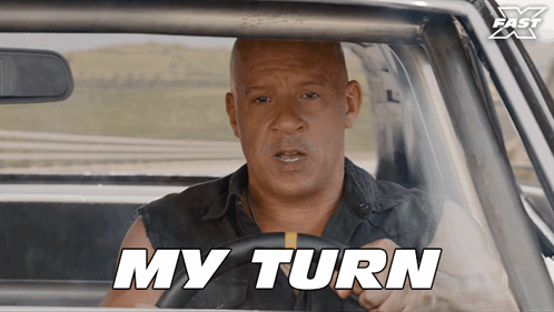 Man In Car Says My Turn GIF