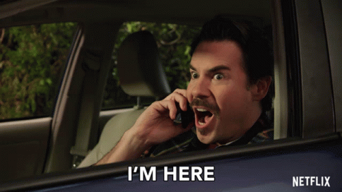 Man In Car Talking On Phone I M Here GIF
