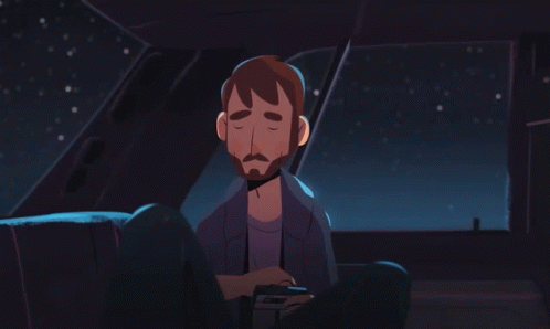Man In Car With Eyes Closed GIF