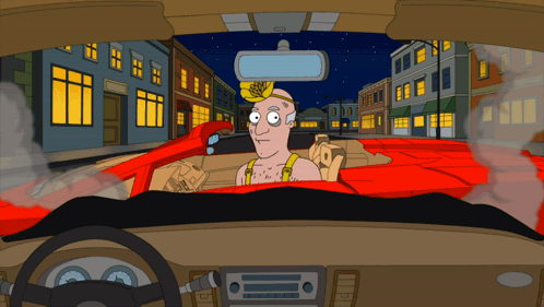 Man In Car With Yellow Hat Saying NY GIF