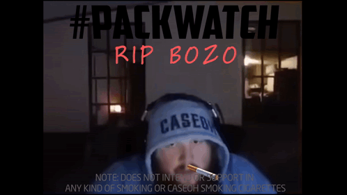Man In Cased Hat Smoking Cigarette #Packwatch Rip Bozo GIF