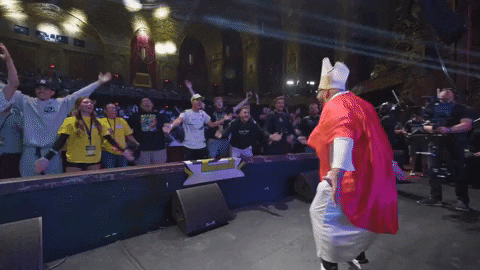 Man In Catholic Church Pope Costume Dancing GIF