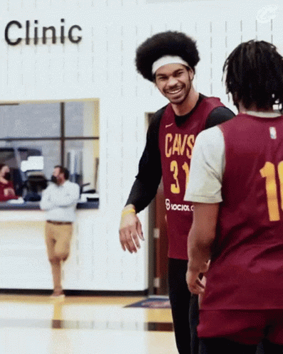 Man in Cavs Jersey Smiling