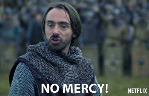 Man In Chain Mail Screaming No Mercy GIF