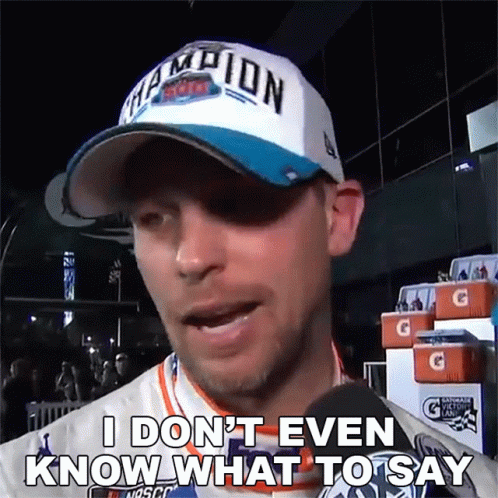 Man in Champion Hat Saying I Don't Even Know What to Say