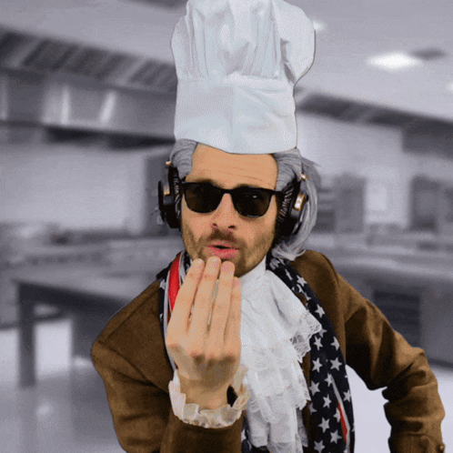 Man in Chef Hat and Sunglasses
