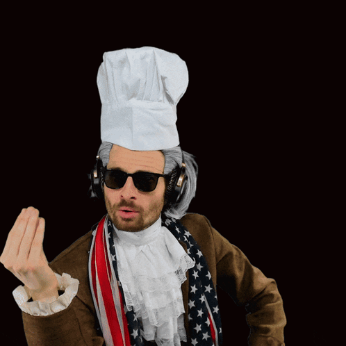Man in Chef's Hat, Sunglasses and Scarf