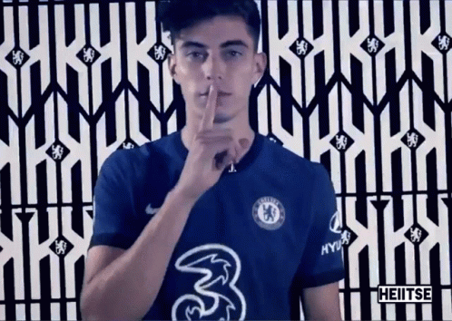 Man In Chelsea Jersey Shushing GIF