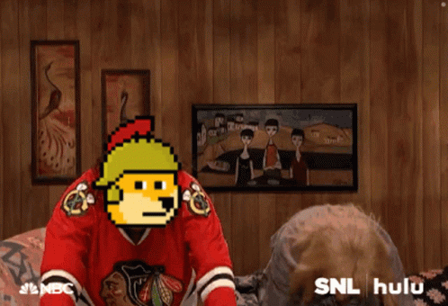 Man in Chicago Blackhawks Jersey Dancing