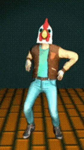 Man In Chicken Mask Dancing GIF